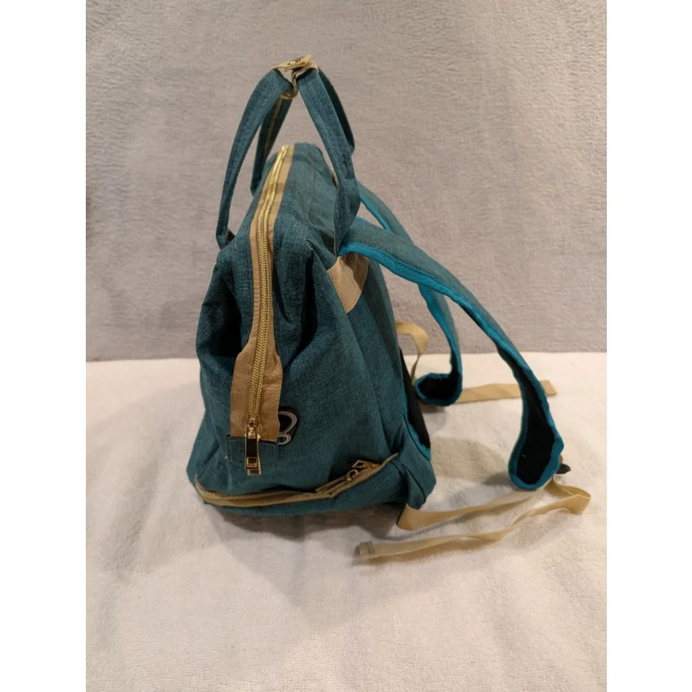 V-Coool Professional Cooler Bag Baby Bag Teal Beige Cooling Pocket Tote Backpack